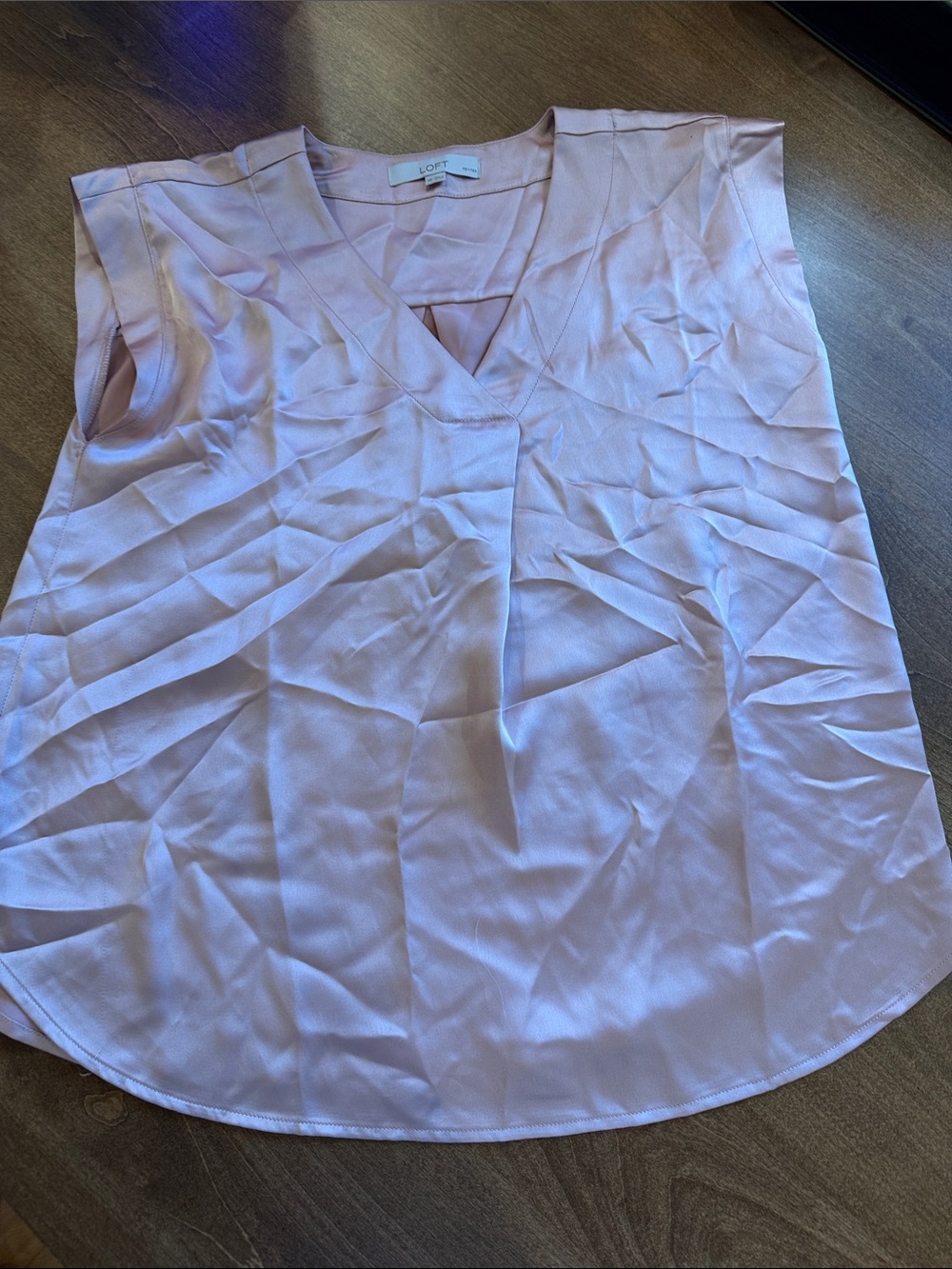 LOFT Light Pink V-Neck Sleeveless Blouse
